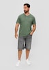 T-Shirt mit Garment Dye und Henley-Ausschnitt