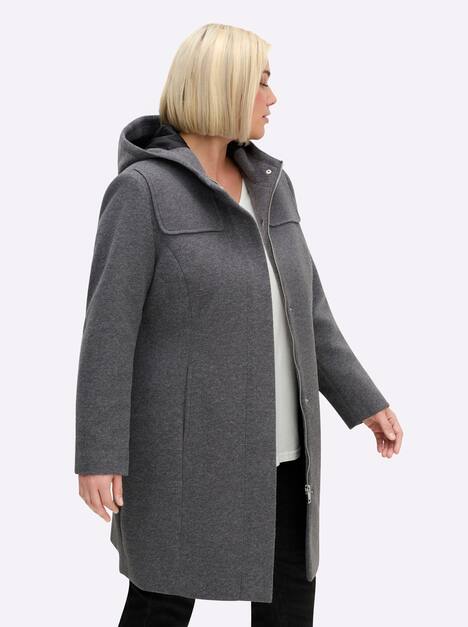 Mantel Meliert Mit Kapuze