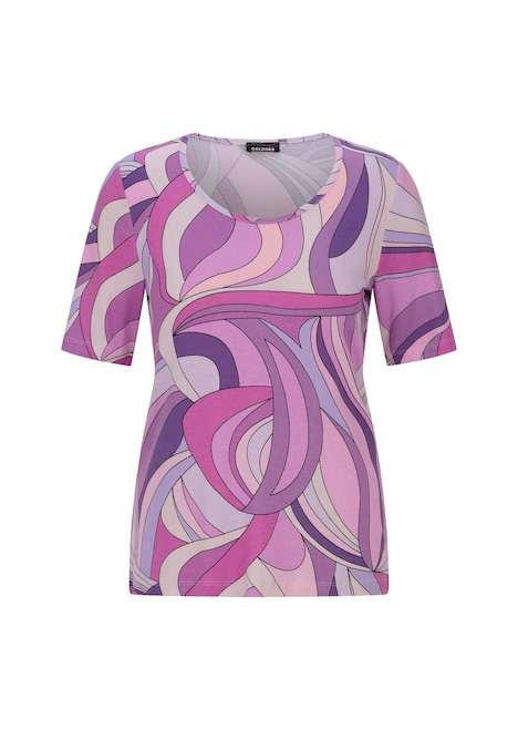 Viscose shirt met kunstzinnige all-over print