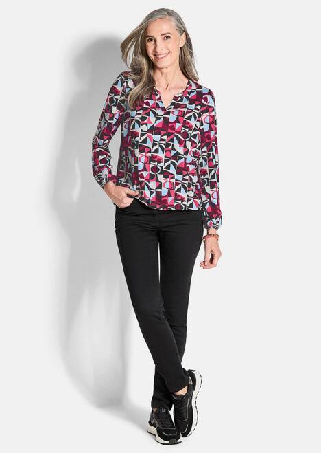 GOLDNER Gedessineerd shirt Jersey shirt in elegante blouselook