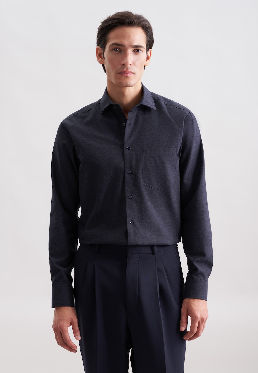 Herren Flanellhemd - Uni