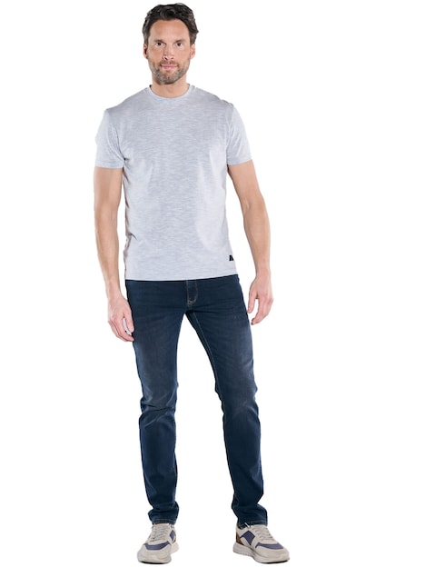 Herren T-Shirt uni , Silbergrau