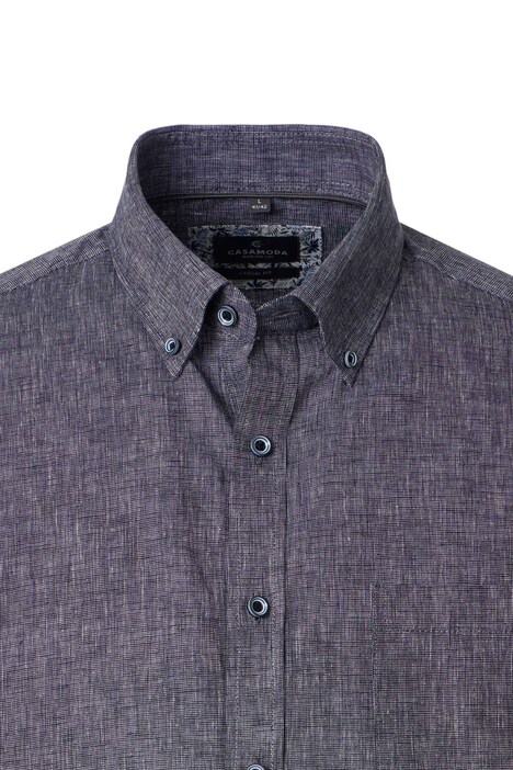 Leinenhemd kurzarm uni Casual Fit