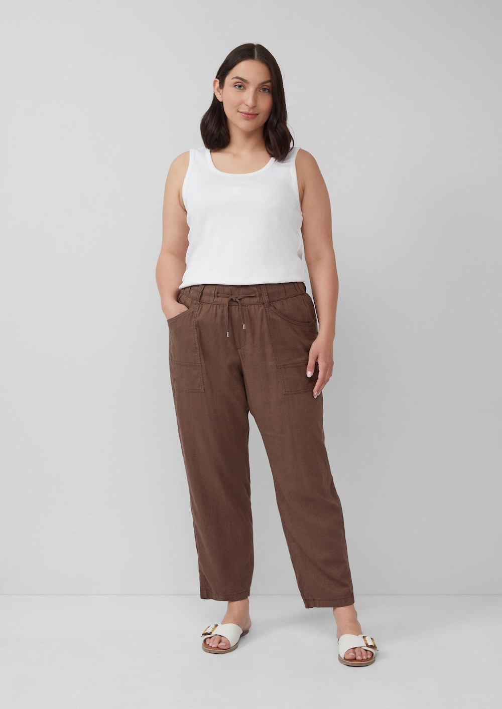 Leinenmix-Hose im Relaxed Fit mit Elastikbund