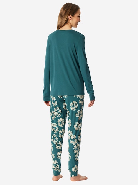 Schiesser Damen Pyjama Modern grün