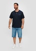 T-Shirt mit Garment Dye und Henley-Ausschnitt