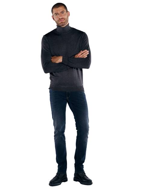 engbers Herren Pullover mit Rollkragen , Schwarz