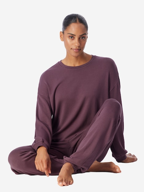 Schiesser Damen Loungeanzug Casual Feel kakaobraun