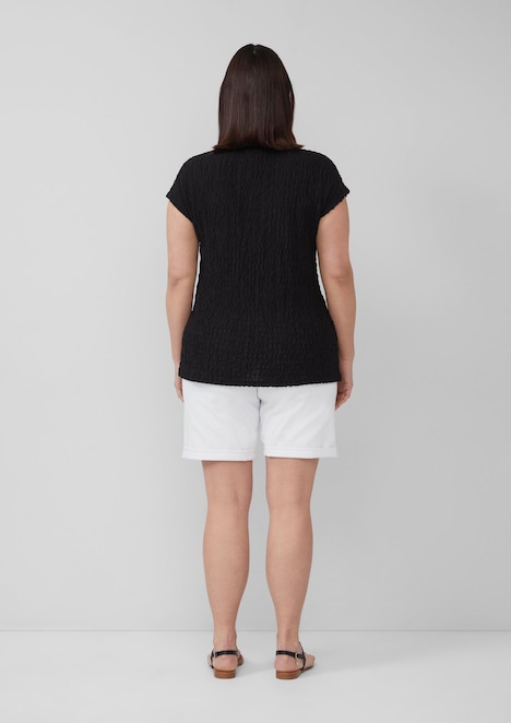 Strukturiertes T-Shirt aus Baumwollmix im Relaxed Fit