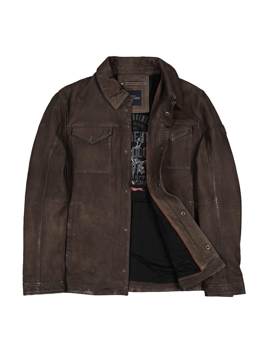 Lederjacke im Hemd-Design