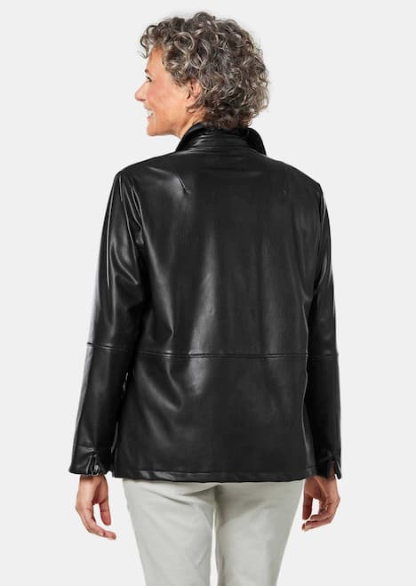 Lässige Blusenjacke in Lederoptik