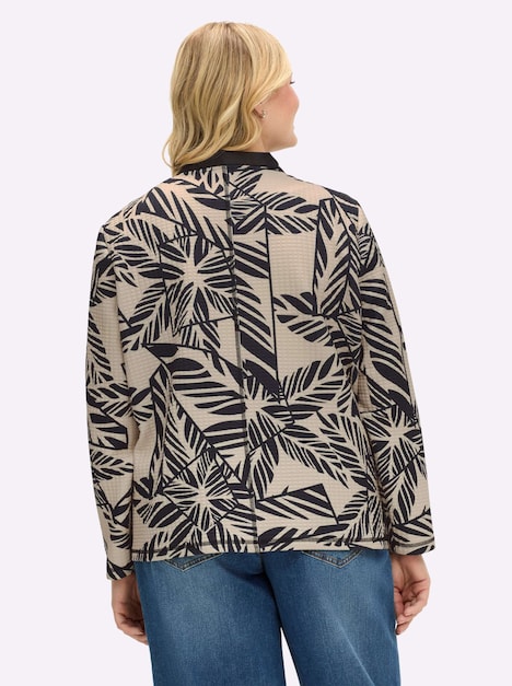 Jersey-Jacke Langarm Mehrfarbig Stehkragen