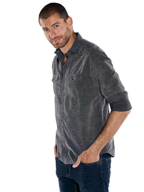 engbers Herren Langarm-Hemd uni , Schwarz