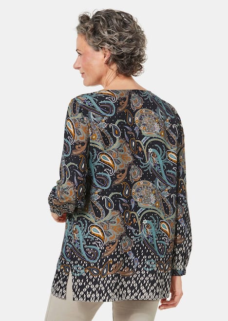 GOLDNER Longblouse Kleurrijk gedessineerde blouse met mooie details