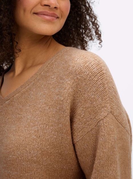 Langarm-Pullover Langarm-Pullover mit Ballonärmeln Langarm Ohne Kragen