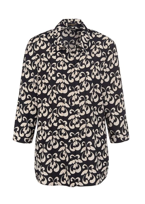GOLDNER Blouse met print Overhemdblouse met doorlopende knopenlijst