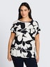 T-Shirt im Material-Mix