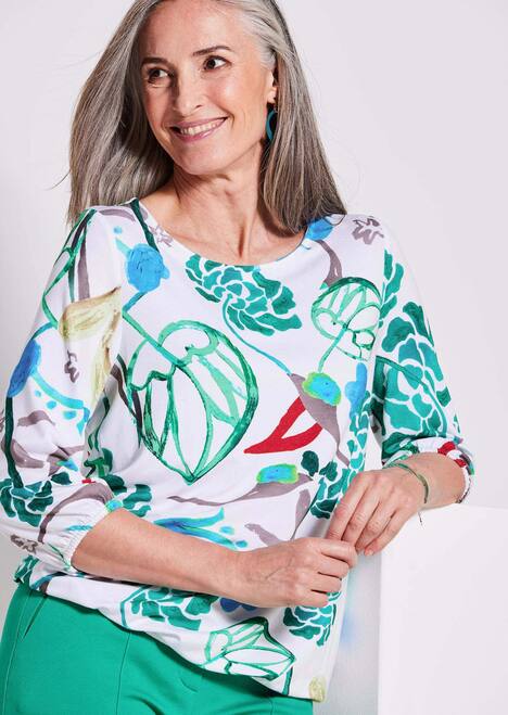 Viskoseshirt mit Allover-Druck