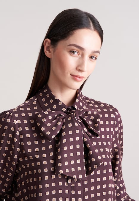 Damen Ausgestellte Bluse - Geometrische Muster