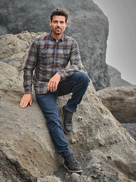 engbers Herren Langarm-Hemd kariert , Hellbraun