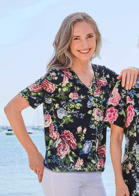 Elegante bedrukte blouse met bloemenmotief