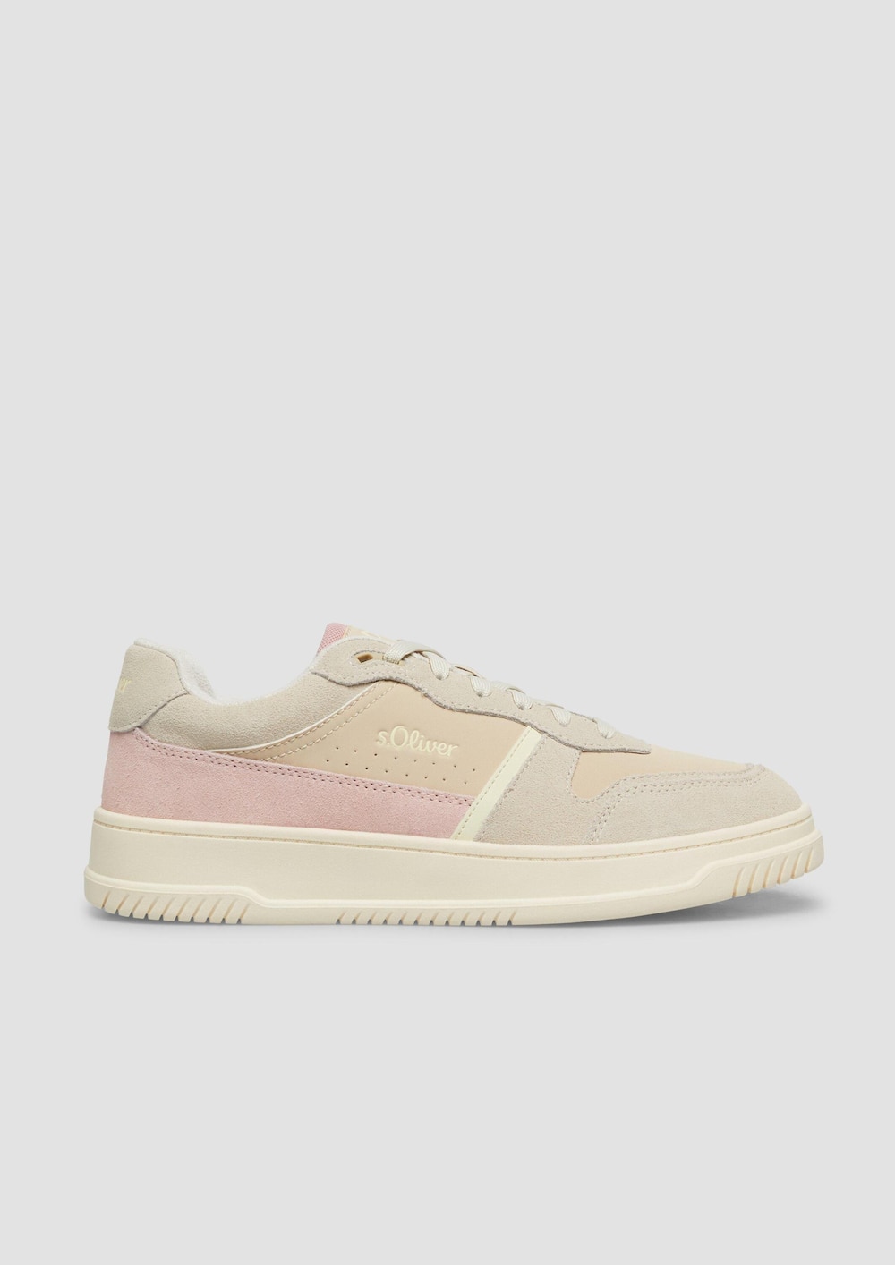 Leder-Sneaker mit Plateau-Sohle