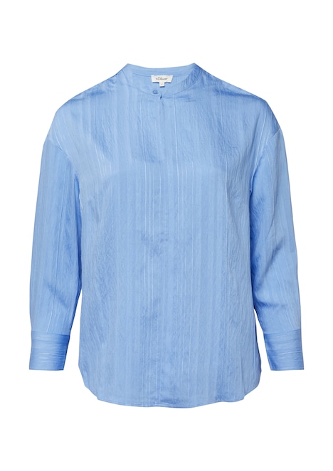 Strukturierte Viskosemix-Bluse im Relaxed Fit