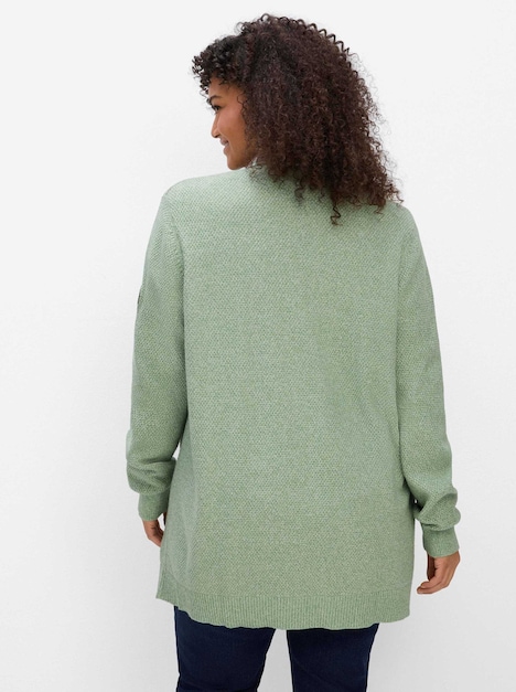 Strickjacke Strickjacke in softer Strukturqualität Langarm Ohne Kragen