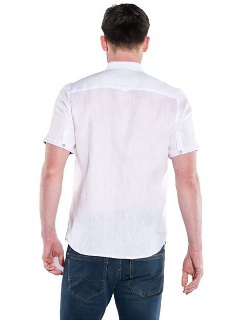 engbers Herren Kurzarm-Hemd aus Leinen , Naturweiss