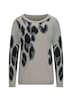 Langarm Strickpullover im Leo-Design