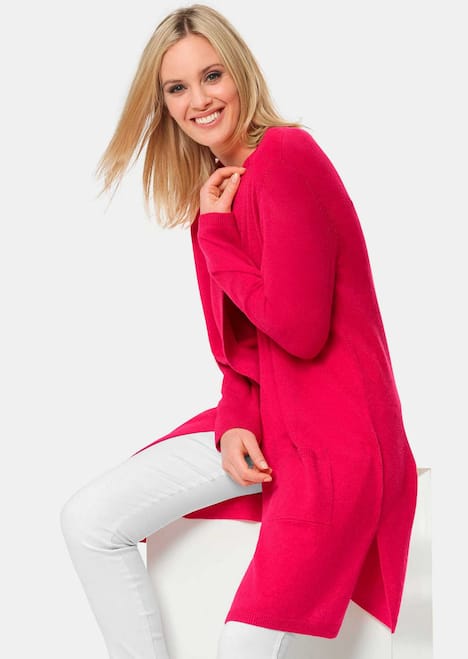 Modische Kaschmir-Longstrickjacke