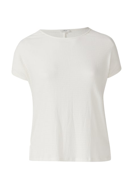 Strukturiertes T-Shirt im Relaxed Fit mit U-Boot-Ausschnitt