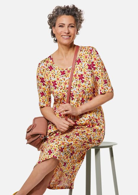 Elastisches Jerseykleid mit modischem Druck