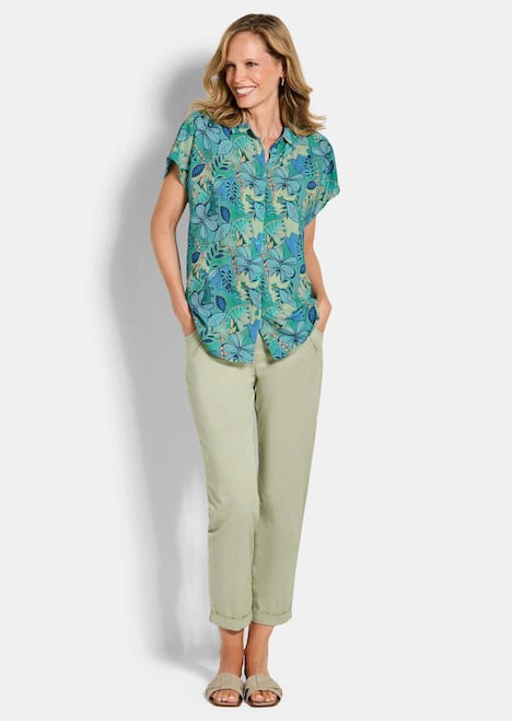 Hemdbluse mit floralem Design