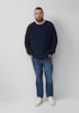 Strukturierter Baumwoll-Pullover mit Label-Patch