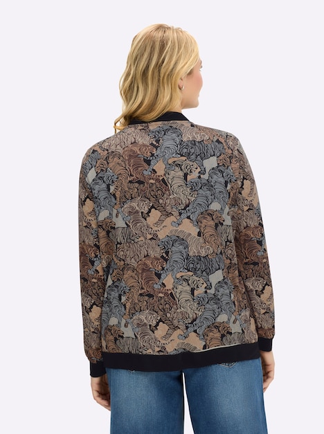 Shirtjacke Langarm Sonstiges Muster Stehkragen