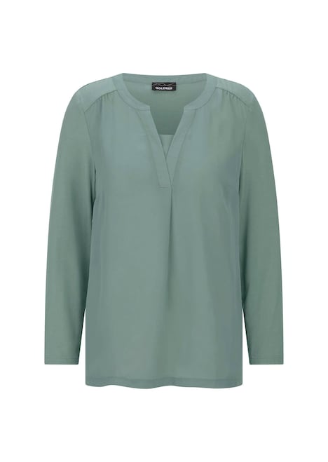 Elegantes Chiffonshirt mit Jersey-Details