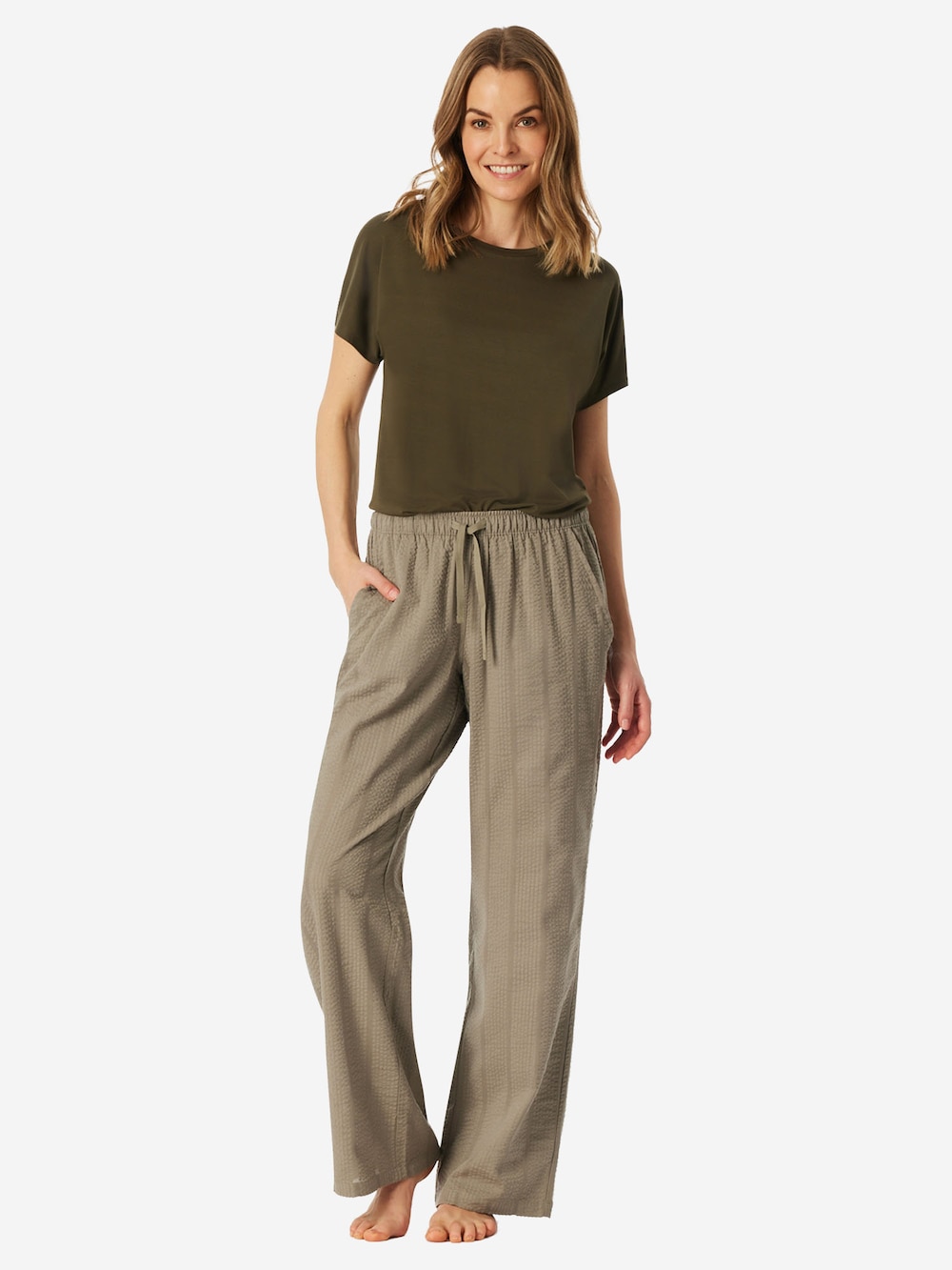 Schiesser Damen Pyjamahose Mix Relax jade