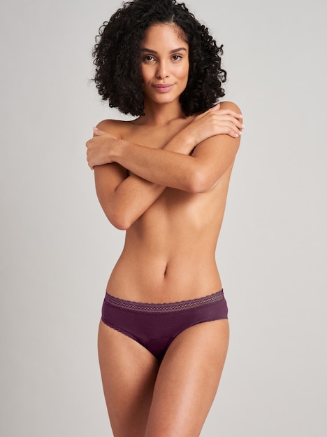 Schiesser Damen Perioden-Slip 2-Pack Secret Care - schwarz, pflaume