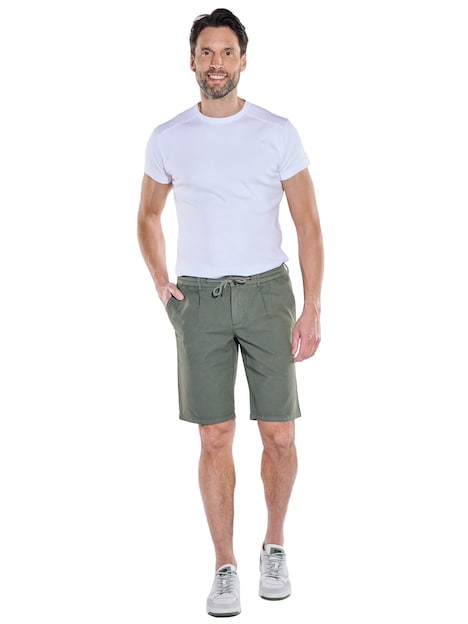 Herren Chino-Bermuda mit Tunnelzug , Khaki