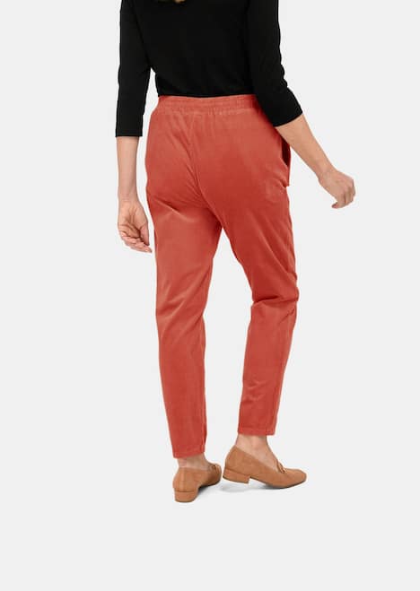 GOLDNER Corduroy broek met elastische tailleband Corduroy broek met elastische tailleband