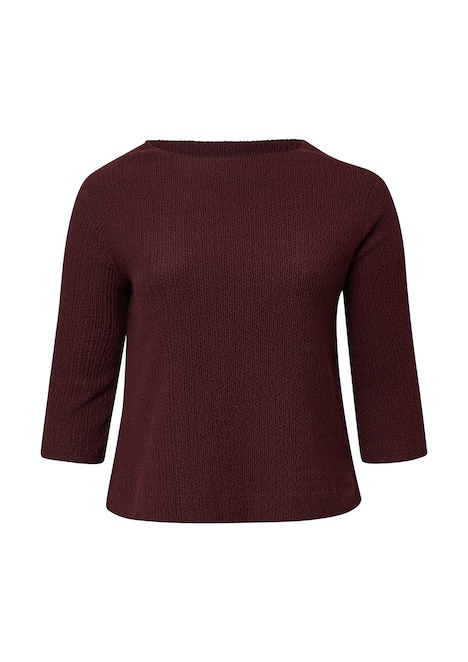 Verkürztes Struktur Shirt mit 3/4-Arm