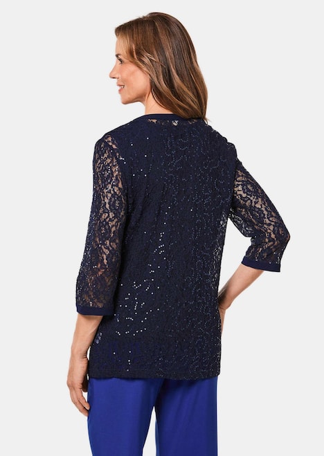 Figurumspielendes Spitzenjäckchen mit Pailletten