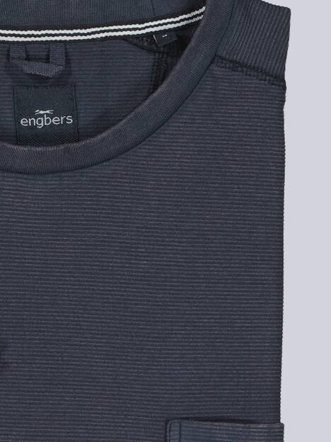 engbers Herren T-Shirt strukturiert , Saphirblau