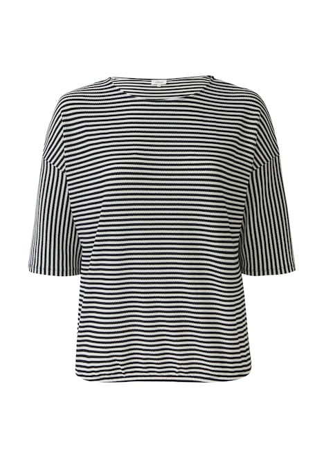Gestreiftes T-Shirt im Relaxed Fit mit 3/4-Ärmeln