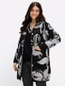 Long-Strickjacke Longstrickjacke mit Jaquardmuster Langarm Schalkragen