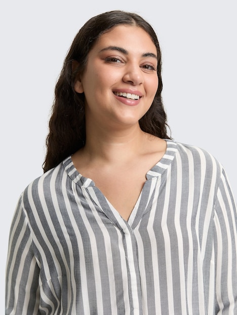 Henleybluse mit Streifenmuster