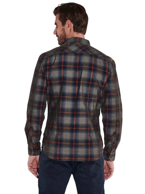 engbers Herren Langarm-Hemd kariert , Hellbraun