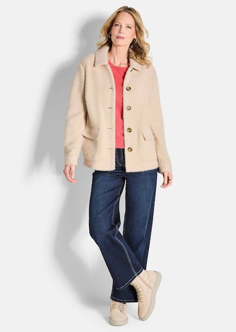 Strickjacke mit dezenter Wabenstruktur