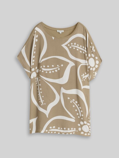 T-Shirt im Material-Mix